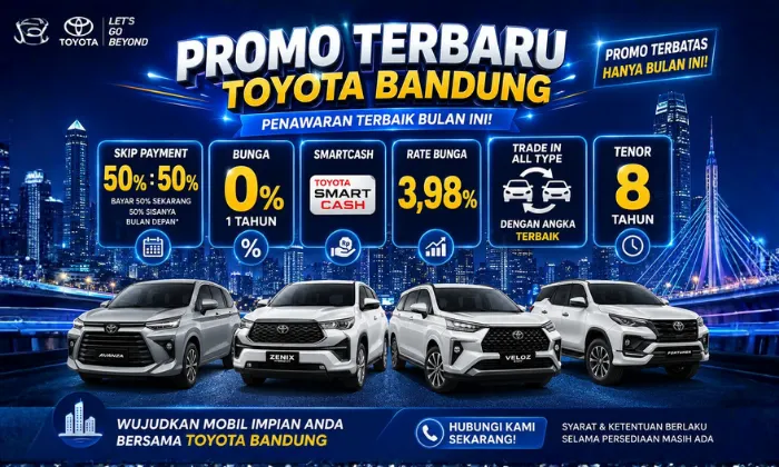 Promo Mobil Toyota Bandung Bulan Ini: Penawaran Spesial Kredit & Trade-in Terbaik!